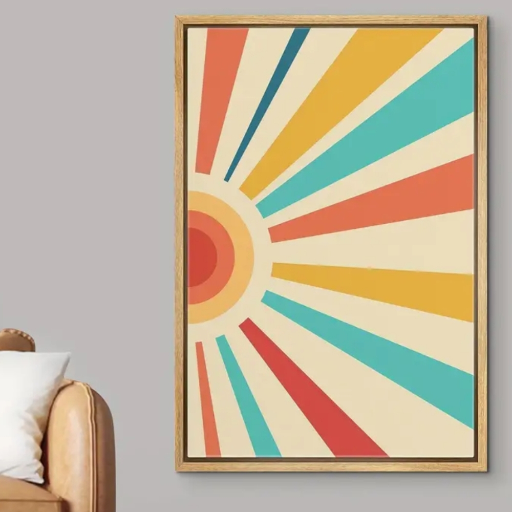 NWT BOHEMIAN COLORFUL SUN CANVAS PRINT
